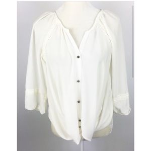 White Boho Front Wrap Blouse